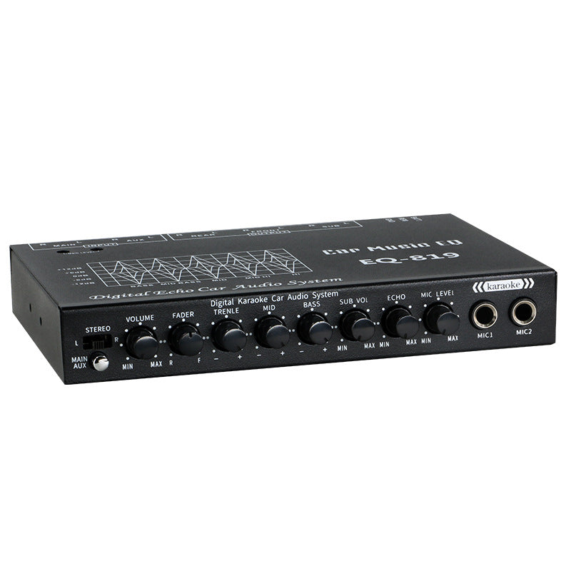 EQ-819Car Equalizer Amplifier with Microphone Input and External Audio Input Sensitivity Adjustment