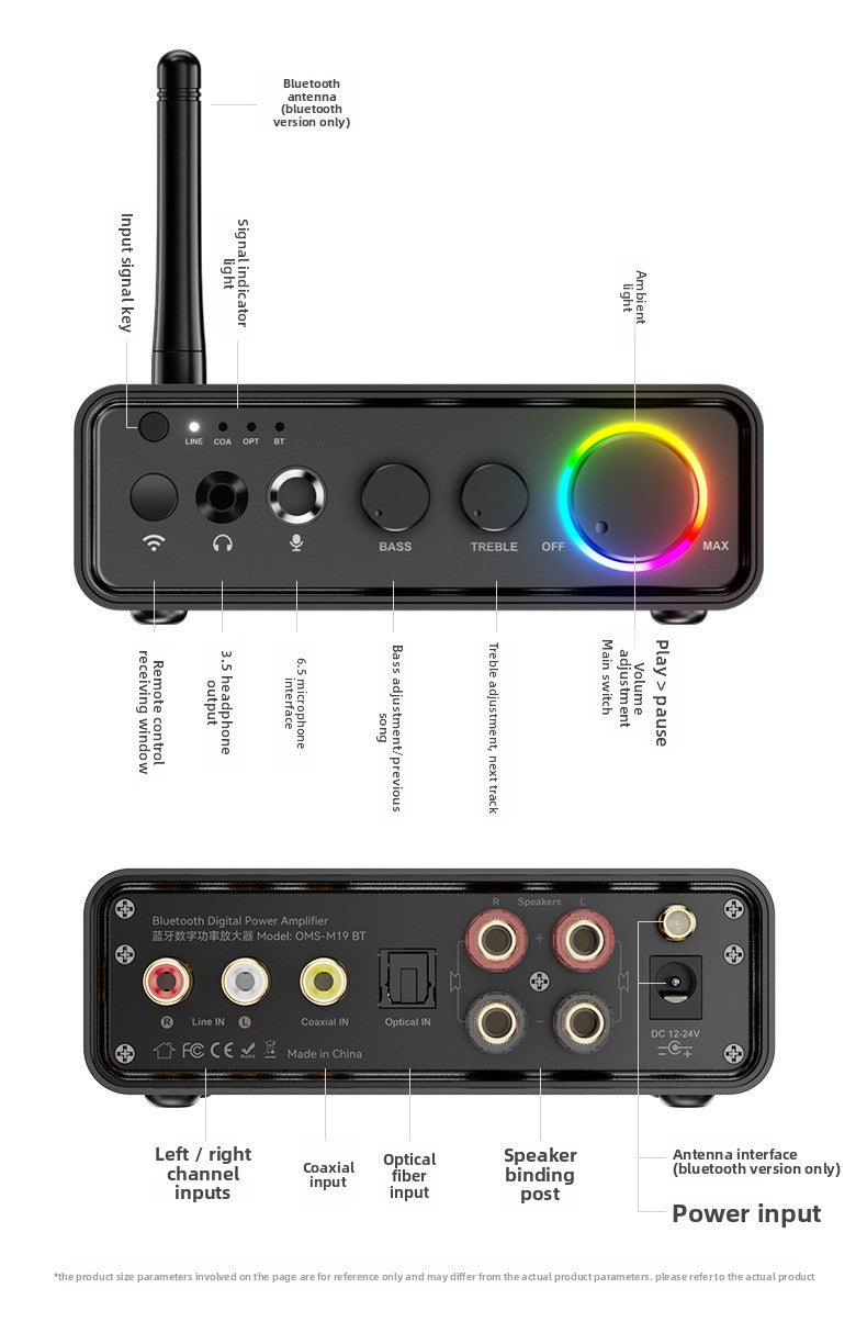 Digital Power Amplifier Speaker Power Amplifier200WGrade Bluetooth5.3Dual Channel