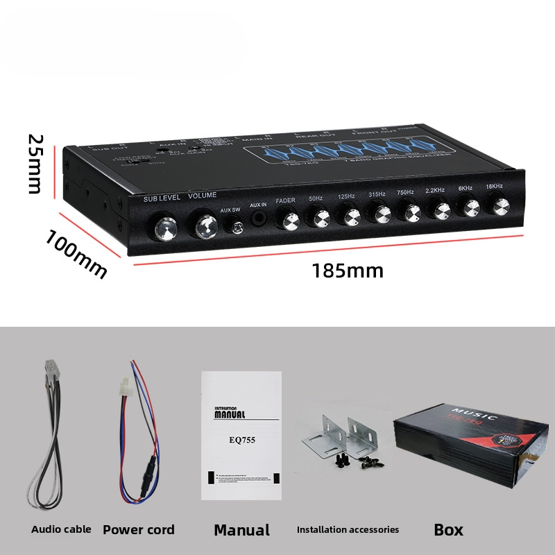 Car Equalizer 7-segment Equalizer Audio EQ Tuned Divider Amplifier Power Amplifier